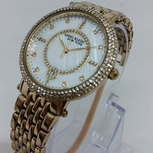 Anne Klein 12/2312 Women's 36mm Gold Tone MOP Dial Crystal Accent Quartz Watch
